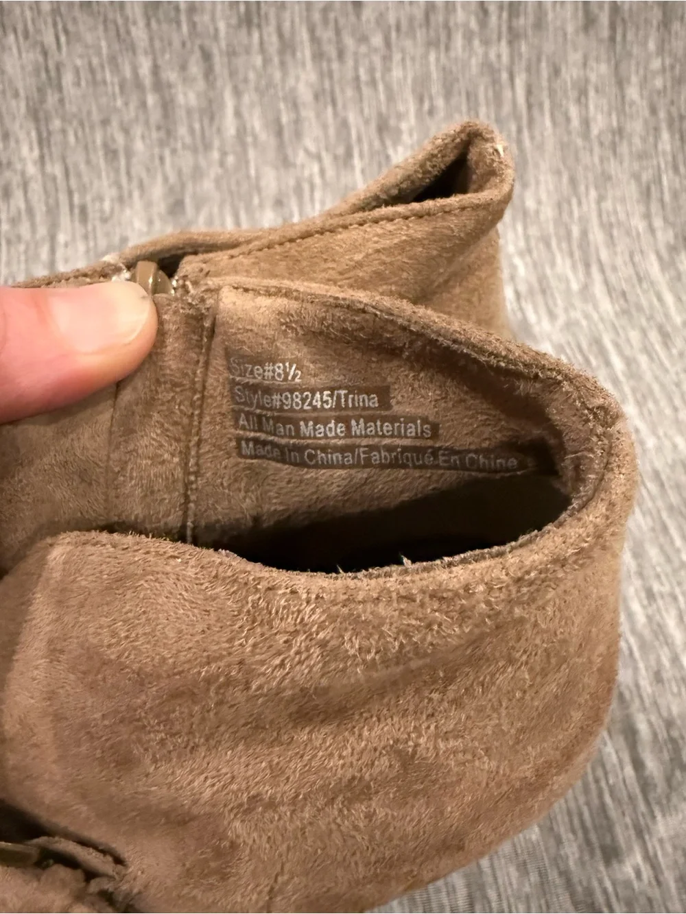 Maurices Taupe Suede Ankle Booties with Buckle